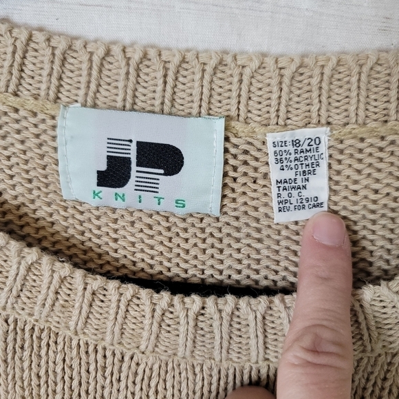 JP KNITS VINTAGE SLEEVELESS SWEATER TOP, SZ LARGE/EXTRA LARGE - Picture 4 of 8